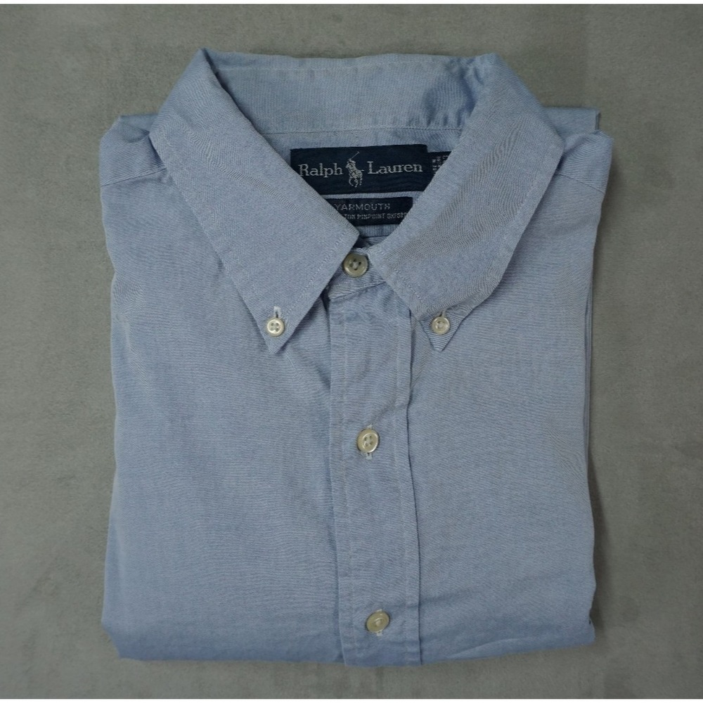 Vintage Ralph Lauren Yarmouth Shirt‎ Mens 16.5-33 Blue Oxford Button Down